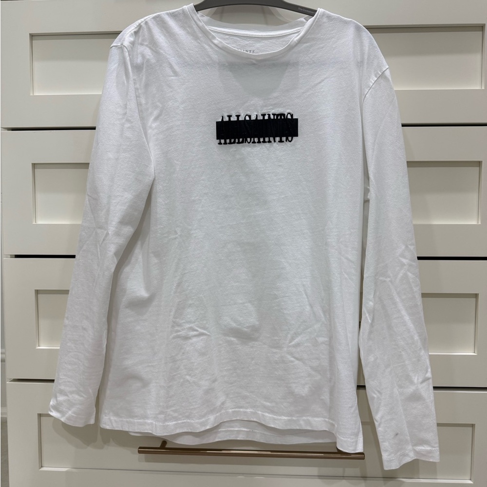 AllSaints Men’s Long Sleeve Graphic Logo Tee